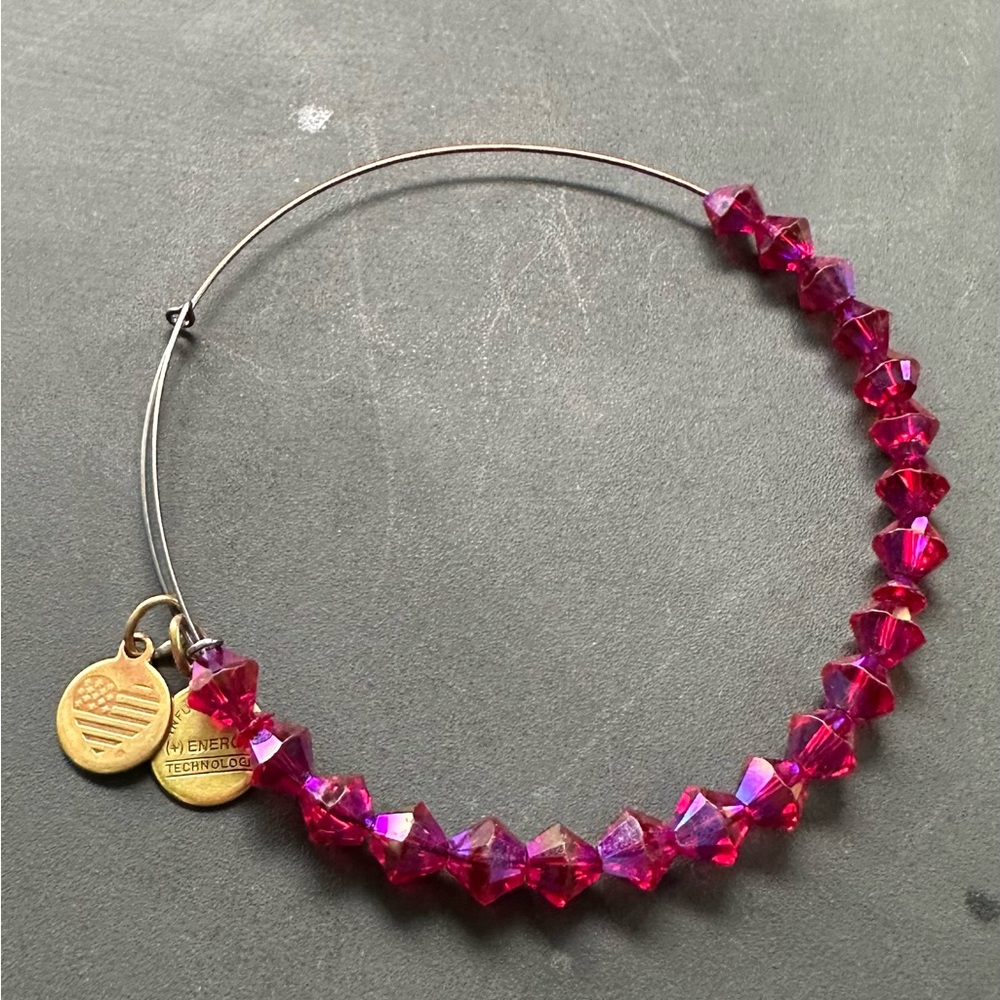 Alex and Ani Pink and Gold Bracelet with Charms